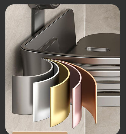 3-Pack Gun Gray Plastic Triangle Suction Cup Showercaddy 3-Tier Corner Shelves Nodrilling Bathroom Storage Rack 40Lbs Loadcapacity with 6 Towel Bar Hooks